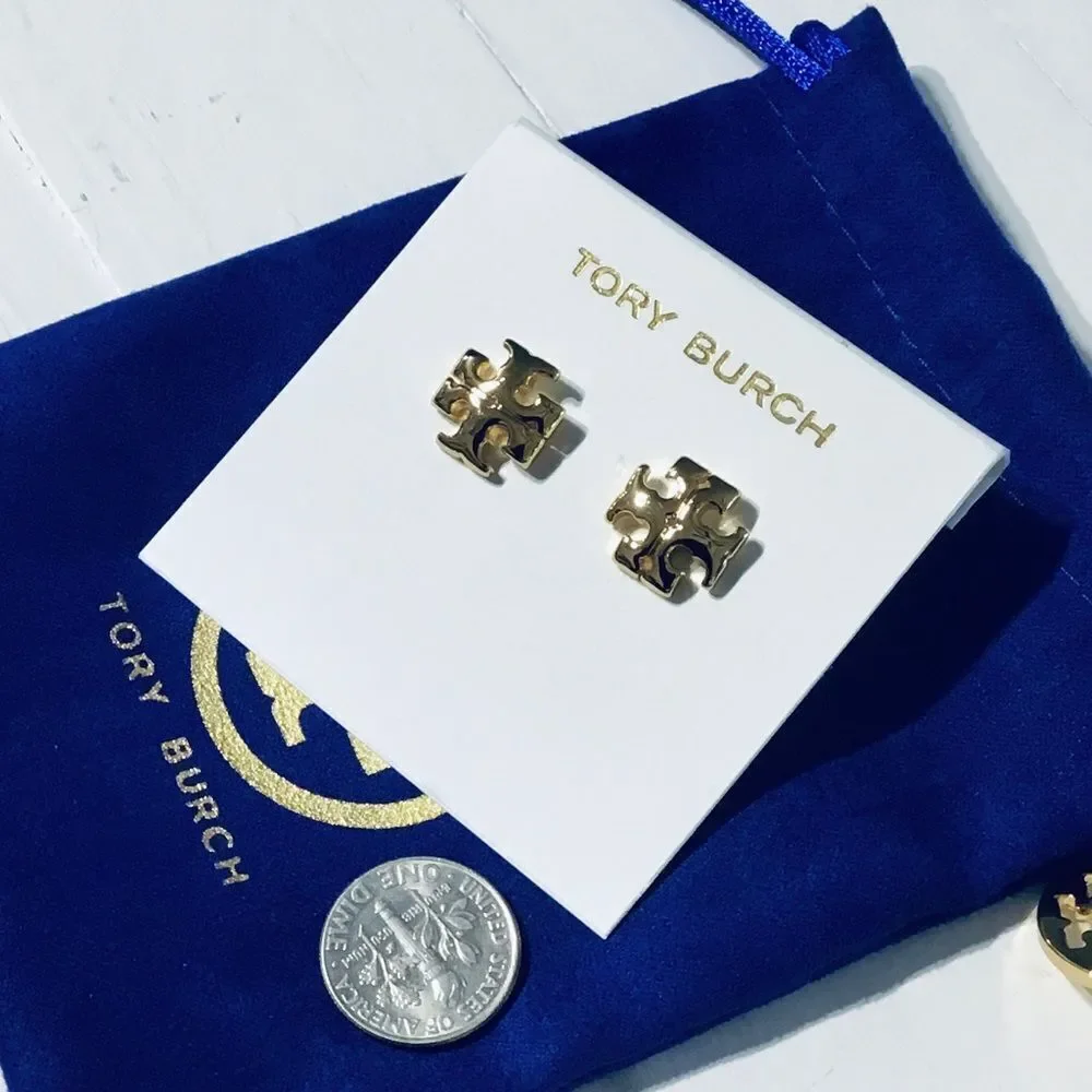 TORY BURCH KIRA 18K GOLD PLATED FOR PIERCED EARS